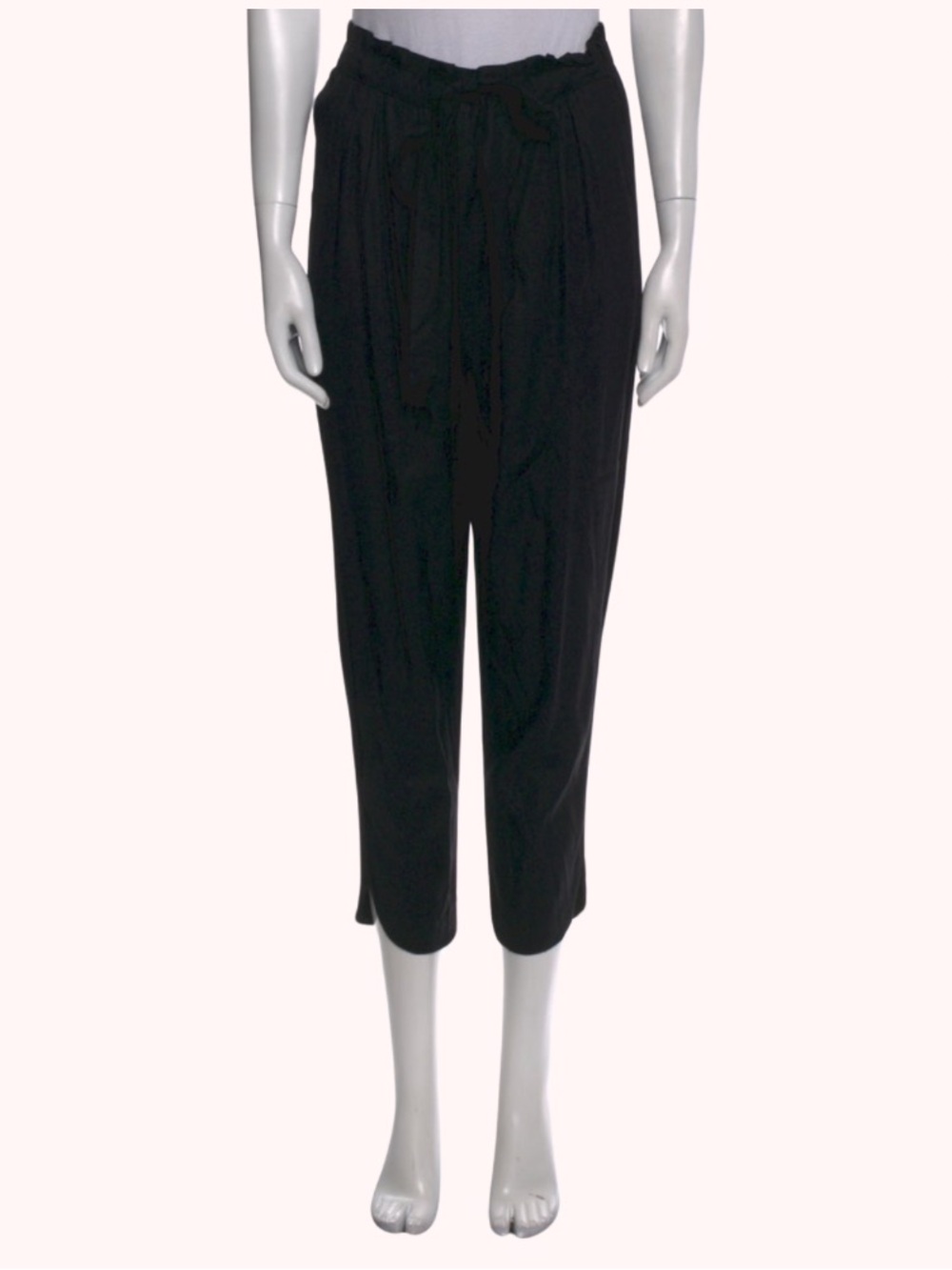 Ramy Brook Black Tie-Waist Straight Leg Pants